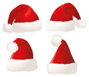 brown leaf Christmas Party Accessories -SANTA CAP FOR KIDS(Pack Of 5) DELUXE SOFT CLOTH SANTA HATS