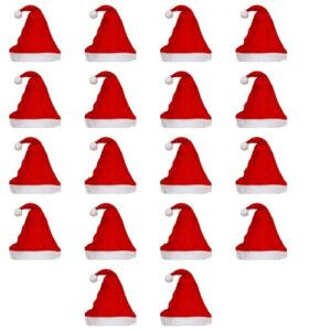 eCraftIndia Red and White Merry Christmas Hats, Santa Claus Caps for Kids and Adults – Free Size Xmas Caps, Santa Claus Hats for Christmas, New Year, Festive Holiday Party (Set of 18)