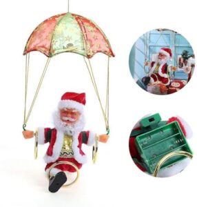 fizzytech Musical Parashoot Santa Claus Toy Christmas Ideal for Decoration Xmas New Year Interactive Animated Kids and Childrens