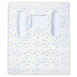 haus & kinder Cotton Bedding Set for 0-2 Years Baby | Pack of 5 – Mattress, Pillow, Bolsters and Quilt (Elephant)