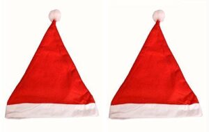 masti zone christmas santa claus cap santa claus hat merry christmas party cap hat for christmas /xmas party decoration (pack of 2 pcs)-Red